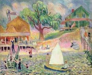 The Green Beach Cottage Belport Long Island by William Glackens
