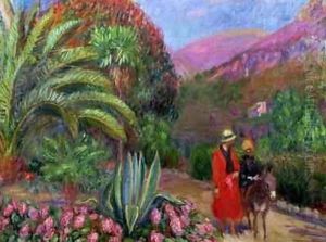 Woman with Child on a Donkey by William Glackens