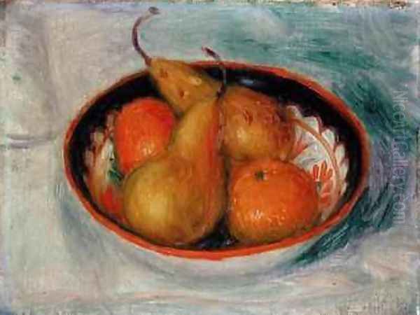 Pears and Oranges in a Bowl - view 1