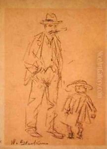 Man with Child by William Glackens