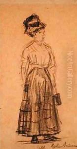 Woman in Black Hat and Black Skirt by William Glackens