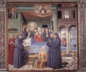 Death Of St Monica (scene 13 South Wall) by Benozzo di Lese di Sandro Gozzoli