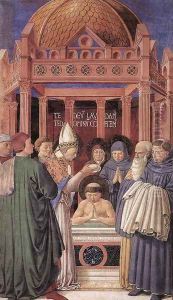 Scenes From The Life Of St Francis (Scene 11 South Wall) by Benozzo di Lese di Sandro Gozzoli
