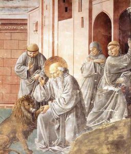 St Jerome Pulling a Thorn from a Lion's Paw 1452 by Benozzo di Lese di Sandro Gozzoli