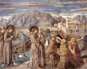 Scenes from the Life of St Francis (Scene 7, south wall) 1452 by Benozzo di Lese di Sandro Gozzoli
