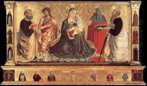 Madonna and Child with Sts John the Baptist, Peter, Jerome, and Paul 1456 by Benozzo di Lese di Sandro Gozzoli