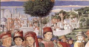 St Augustine Departing for Milan (detail 2) 1464-65