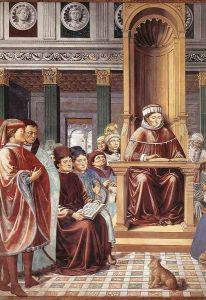 St Augustine Teaching in Rome (detail) 1464-65
