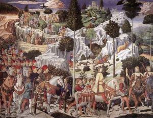 Procession of the Youngest King (east wall) 1459-60 by Benozzo di Lese di Sandro Gozzoli