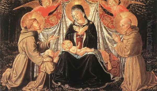 Madonna and Child with Sts Francis and Bernardine, and Fra Jacopo c. 1452 - view 1