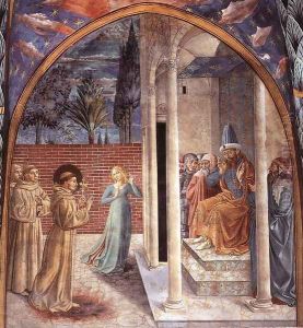 Scenes from the Life of St Francis (Scene 10, north wall) 1452 by Benozzo di Lese di Sandro Gozzoli