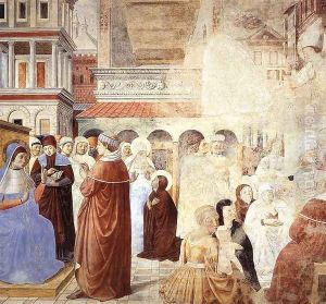 Scenes with St Ambrose (scene 9, north wall) 1464-65 by Benozzo di Lese di Sandro Gozzoli