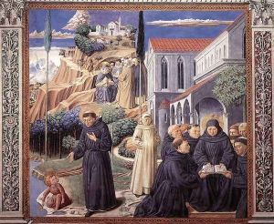 The Parable of the Holy Trinity (scene 12, south wall) 1464-65 by Benozzo di Lese di Sandro Gozzoli