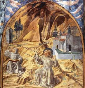 Scenes from the Life of St Francis (Scene 11, south wall) 1452 by Benozzo di Lese di Sandro Gozzoli