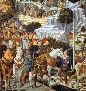 Procession of the Youngest King (detail) by Benozzo di Lese di Sandro Gozzoli
