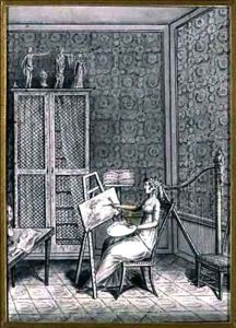 Portrait of Mme Marie Anne Marguerite Gerard 1761-1837 in her Studio by Marguerite Gerard