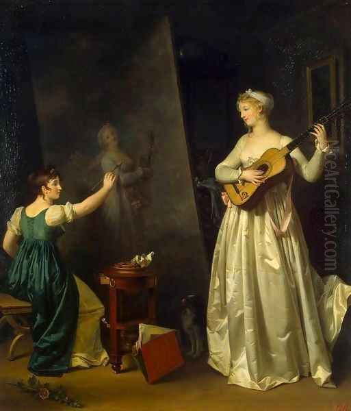 Artist Painting a Portrait of a Musician - view 1