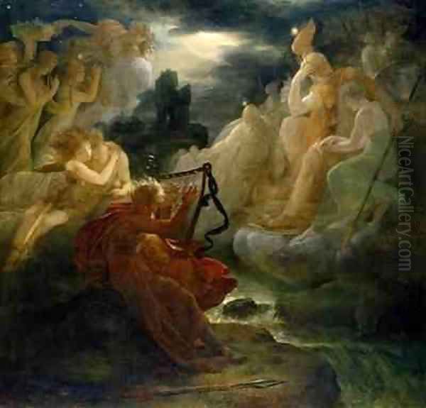 On the Bank of the Lora Ossian Conjures up a Spirit with the Sound of his Harp - view 1