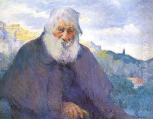 Old Shepherd Bordighera 1912 by Bernhard Gutmann