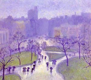 Rainy Day, Union Square by Bernhard Gutmann