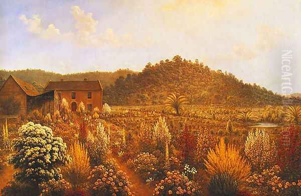 View of the Artist's House and Garden in Mills Plains, Van Diemen's Land by John Glover