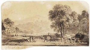 Matlock Church, and Town by John Glover