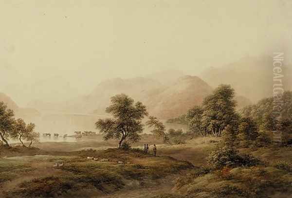 Shepherds with Sheep and Cattle - view 1
