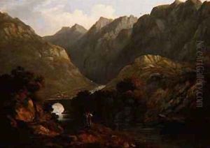 Pont Averglastyn North Wales by John Glover
