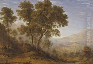 My last view of Italy looking from the Alps over Suza by John Glover