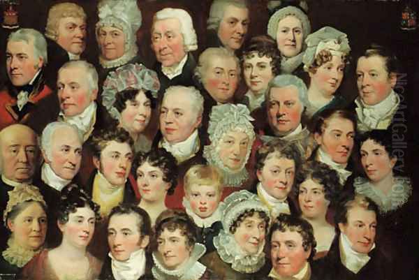 Group portrait of members of the Harvey and Herring familes - view 1