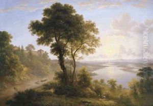 Landscape with Buildings on Hill by John Glover