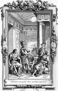 Illustration for Nicomede by Pierre Corneille 1606-84 by Hubert-Francois Gravelot
