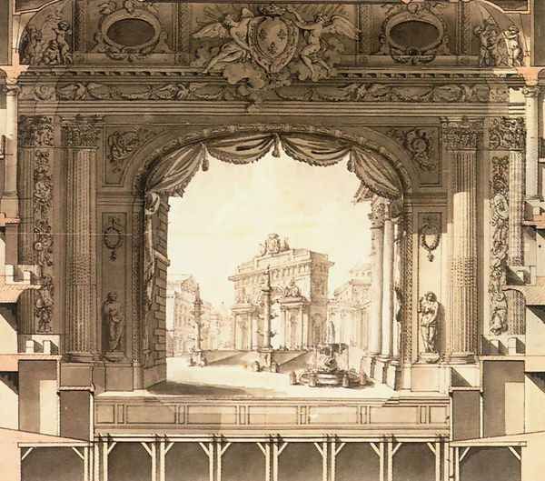 Elevation Drawing of the Stage, Versailles Opera House 1760s - view 1