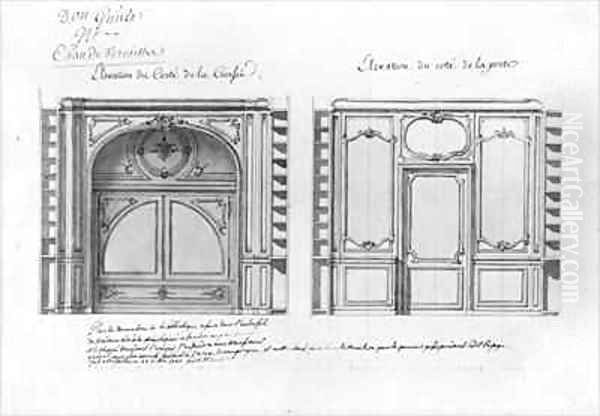 Plan and Elevation of the decoration of the library of Madame Adelaide - view 1