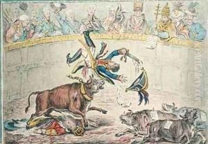 The Spanish Bull Fight or The Corsican Matador in Danger by James Gillray