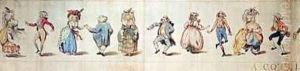 A Cotillion half of a satirical cartoon by James Gillray