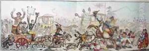 Posting to the Election a scene on the road to Brentford by James Gillray