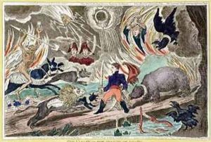 The Valley of the Shadow of Death Satirical Cartoon by James Gillray