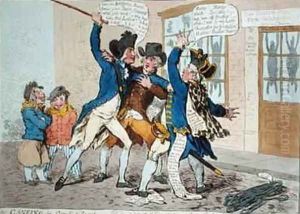 The Caneing in Conduit Street 2 by James Gillray