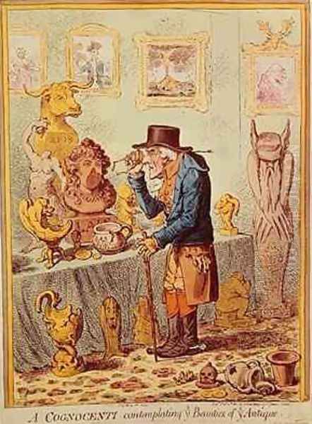 A Cognocenti Contemplating Ye Beauties of Ye Antique - view 1
