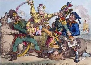 Allied Powers Un Booting Egalite by James Gillray