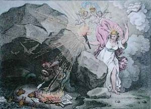 A Peep into the Cave of Jacobinism or Magna est Veritas et praevalebit by James Gillray