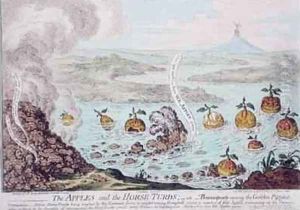 The Apples and the Horse Turds or Buonaparte Among the Golden Pippins by James Gillray