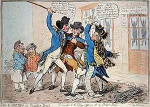 The Caneing in Conduit Street by James Gillray