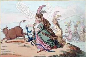 The Gordon Knot or The Bonny Duchess hunting the Bedford Bull by James Gillray