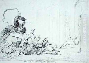 The Westminster Hunt by James Gillray