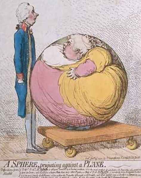 A Sphere Projecting Against a Plane by James Gillray