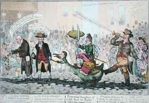 The Triumphal Procession of Little Paul the Taylor upon his new Goose by James Gillray