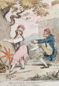 Britannia in French Stays or Re Form at the Expense of Constitution by James Gillray