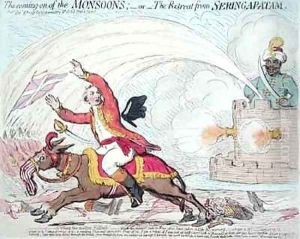 The Coming of the Monsoons or The Retreat from Seringapatam by James Gillray